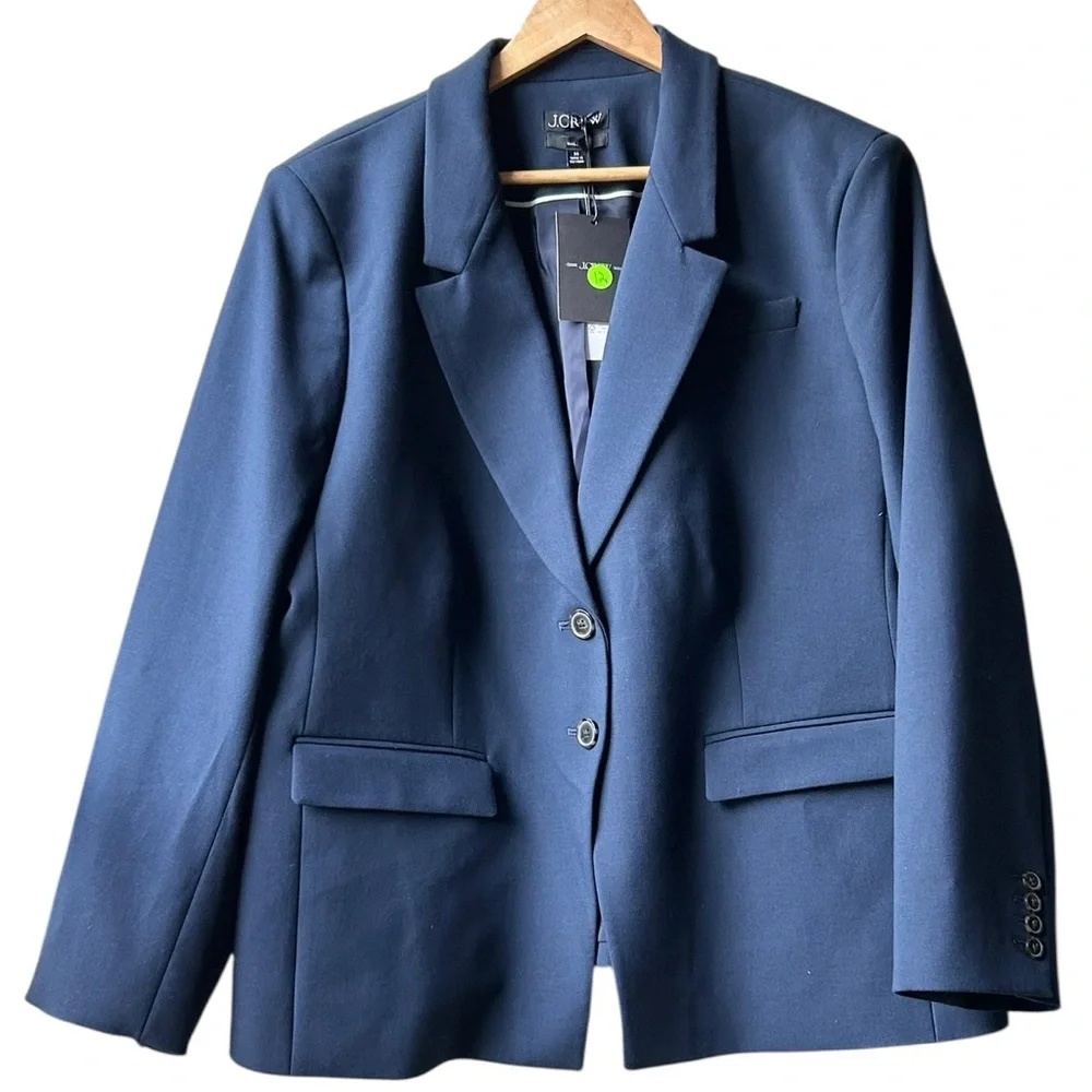 NWT J. Crew Navy Blue Madelyn Blazer In Four-Season Stretch Womens Sz 24